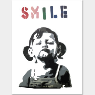 BANKSY SMILE Girl Posters and Art