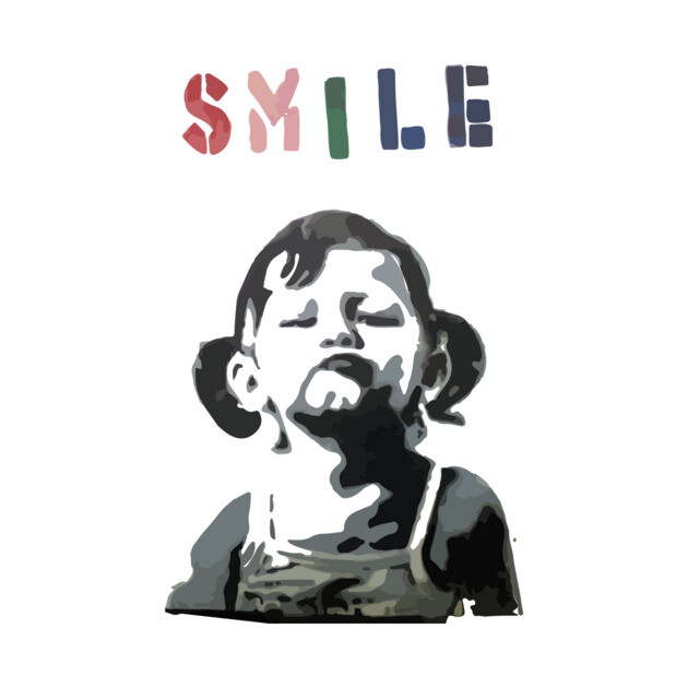 BANKSY SMILE Girl by inkstyl