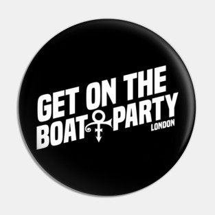 Get On The Boat Party London Pure White Text Pin