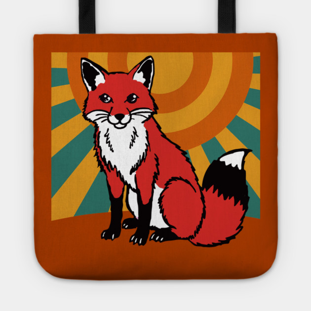 Retro Sunshine Fox – Groovy Woodland Vibes Tote by DonWillisJrArt