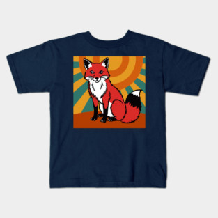 Retro Sunshine Fox – Groovy Woodland Vibes Kids T-Shirt