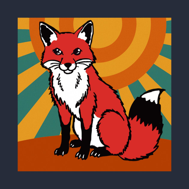 Retro Sunshine Fox – Groovy Woodland Vibes by DonWillisJrArt