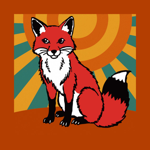 Retro Sunshine Fox – Groovy Woodland Vibes by DonWillisJrArt