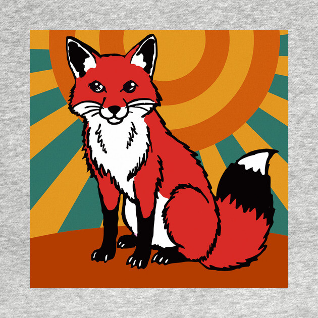 Retro Sunshine Fox – Groovy Woodland Vibes by DonWillisJrArt