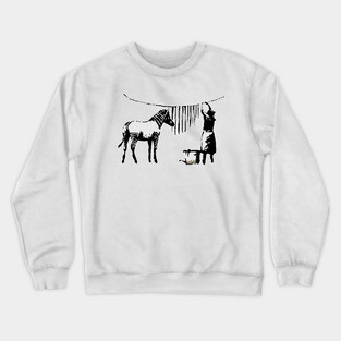 BANKSY Washing Zebra Stripes Crewneck Sweatshirt