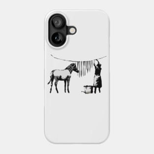 BANKSY Washing Zebra Stripes Phone Case