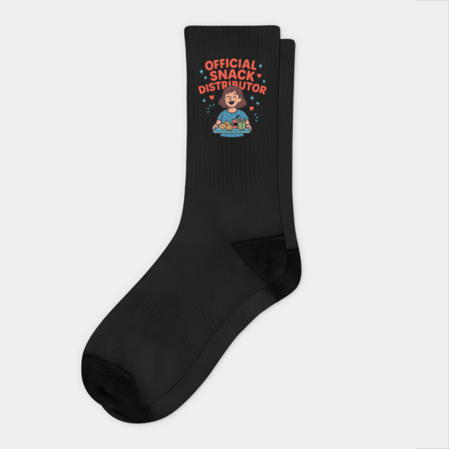 Official Snack Distributor | Funny Snack Lover Gift for Parents and Teachers Socks by Hobby Helpers Merch