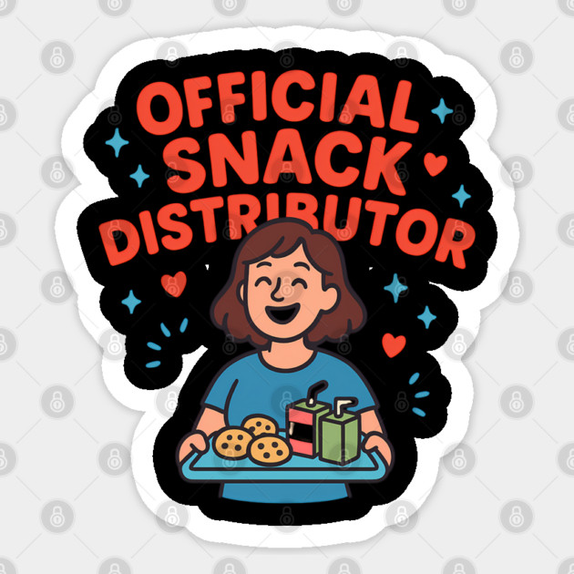 Official Snack Distributor | Funny Snack Lover Gift for Parents and Teachers Sticker by Hobby Helpers Merch