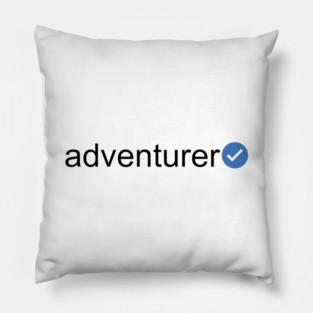 Verified Adventurer (Black Text) Pillow