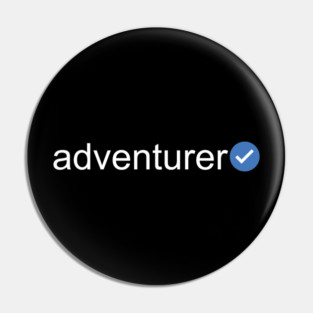 Verified Adventurer (White Text) Pin