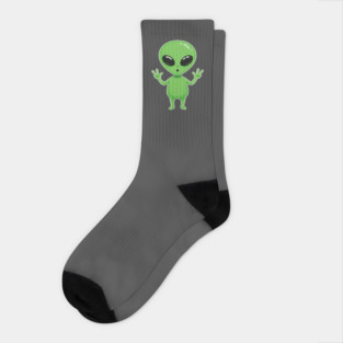 Alien Peace Tee - Greetings From Outer Weird Socks