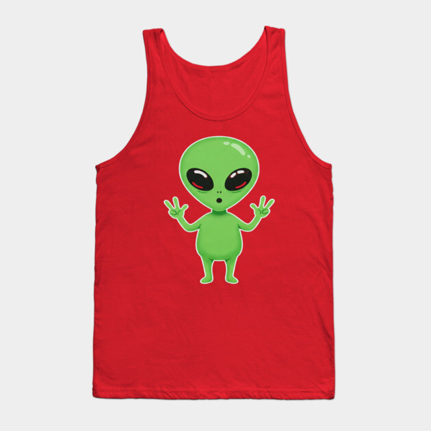 Alien Peace Tee - Greetings From Outer Weird Tank Top by OUTFITPAW