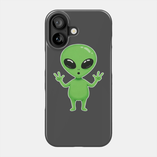 Alien Peace Tee - Greetings From Outer Weird Phone Case by OUTFITPAW