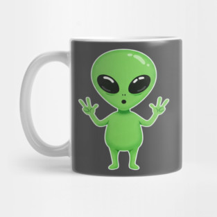 Alien Peace Tee - Greetings From Outer Weird Mug
