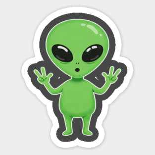 Alien Peace Tee - Greetings From Outer Weird Sticker