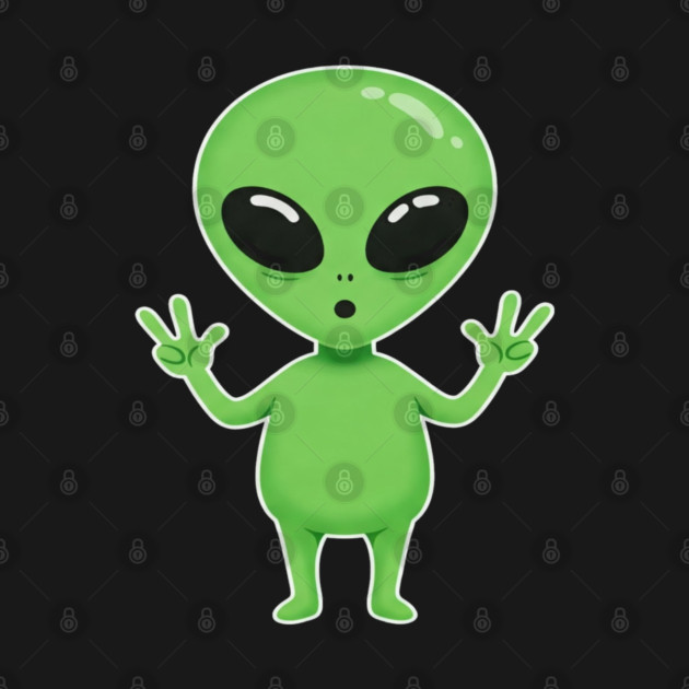 Alien Peace Tee - Greetings From Outer Weird by OUTFITPAW