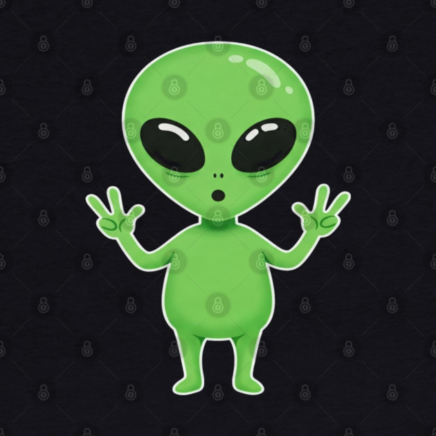 Alien Peace Tee - Greetings From Outer Weird by OUTFITPAW