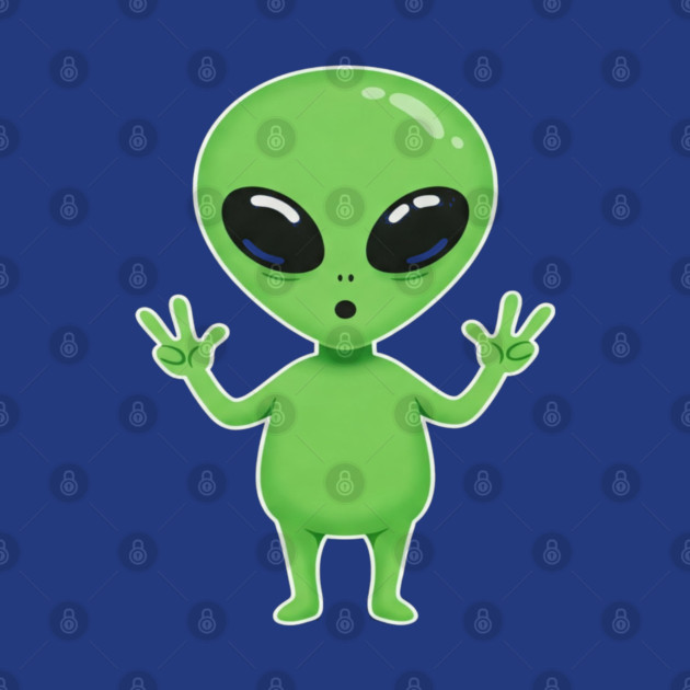 Alien Peace Tee - Greetings From Outer Weird by OUTFITPAW