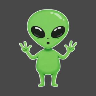 Alien Peace Tee - Greetings From Outer Weird T-Shirt