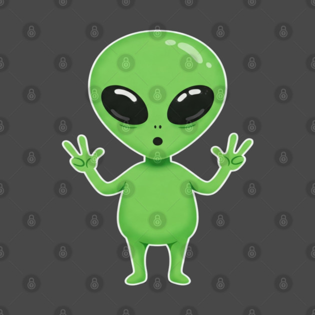 Alien Peace Tee - Greetings From Outer Weird by OUTFITPAW