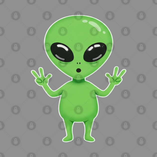 Alien Peace Tee - Greetings From Outer Weird by OUTFITPAW