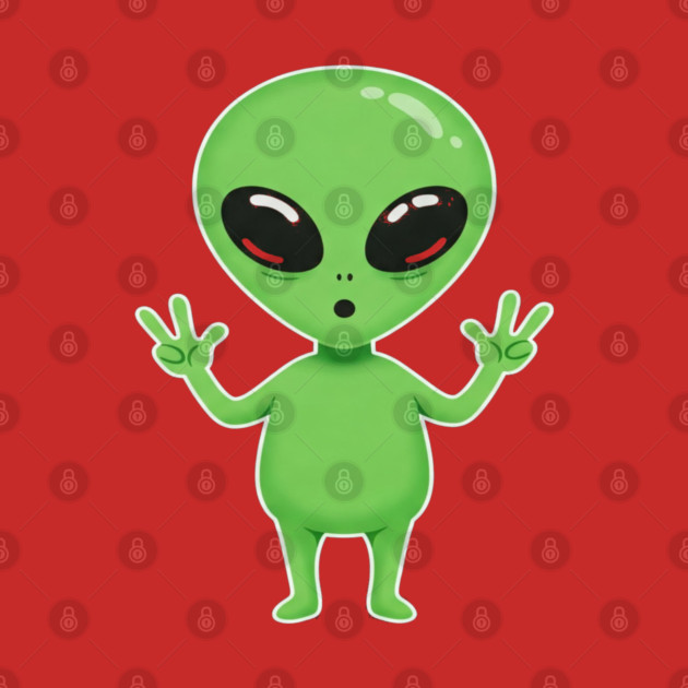 Alien Peace Tee - Greetings From Outer Weird by OUTFITPAW