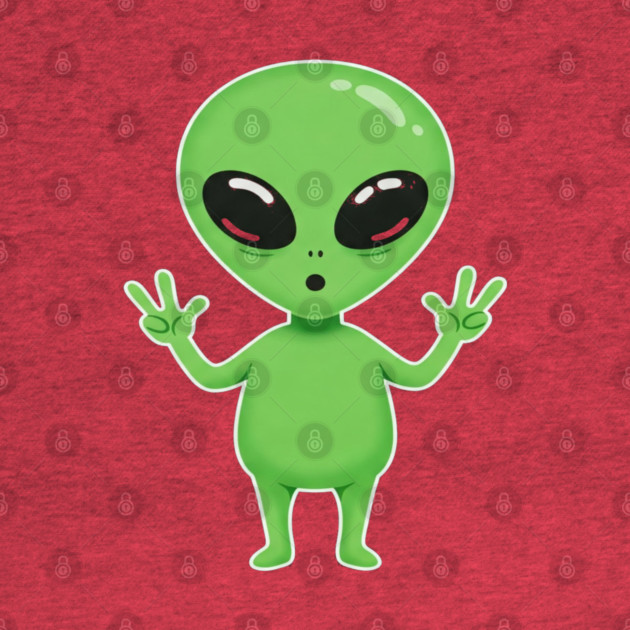 Alien Peace Tee - Greetings From Outer Weird by OUTFITPAW