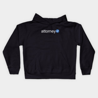 Verified Attorney (White Text) Kids Hoodie