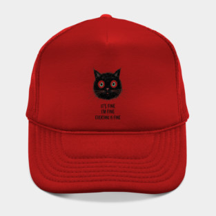 Fine Cat Tee - Totally Not Panicking Feline Hat