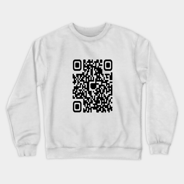 QR code Scan This Tee - Secretly Hilarious Pixel Pattern - Minimalist Scan Me QR Code Design Crewneck Sweatshirt by OUTFITPAW