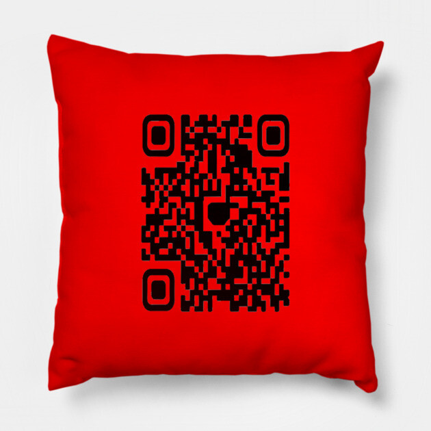 QR code Scan This Tee - Secretly Hilarious Pixel Pattern - Minimalist Scan Me QR Code Design Pillow by OUTFITPAW