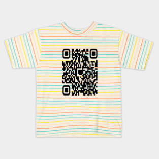QR code Scan This Tee - Secretly Hilarious Pixel Pattern - Minimalist Scan Me QR Code Design Kids T-Shirt