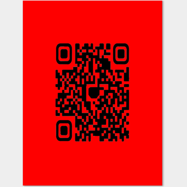 QR code Scan This Tee - Secretly Hilarious Pixel Pattern - Minimalist Scan Me QR Code Design Wall Art by OUTFITPAW