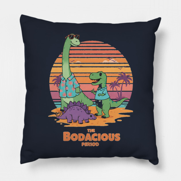 Bodacious Dino Tee - Prehistoric Party Animals Pillow by OUTFITPAW