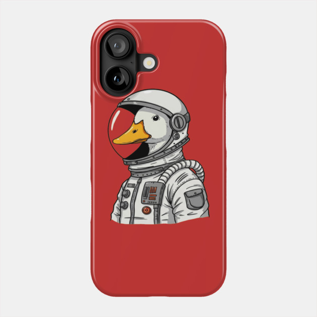 Astronaut Duck Space Explorer Funny - a cartoon duck astronat Phone Case by OUTFITPAW