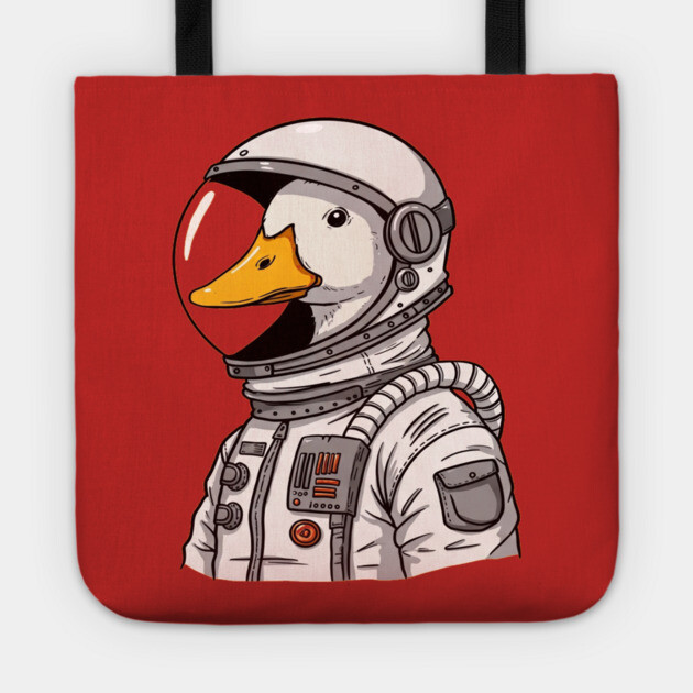 Astronaut Duck Space Explorer Funny - a cartoon duck astronat Tote by OUTFITPAW