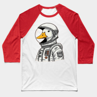 Astronaut Duck Space Explorer Funny - a cartoon duck astronat Baseball T-Shirt