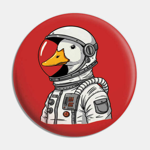 Astronaut Duck Space Explorer Funny - a cartoon duck astronat Pin by OUTFITPAW