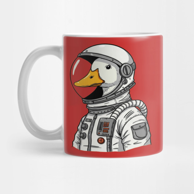 Astronaut Duck Space Explorer Funny - a cartoon duck astronat by OUTFITPAW