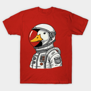 Astronaut Duck Space Explorer Funny - a cartoon duck astronat T-Shirt