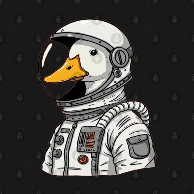 Astronaut Duck Space Explorer Funny - a cartoon duck astronat by OUTFITPAW