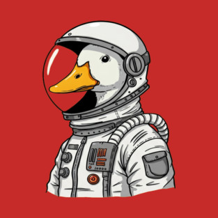 Astronaut Duck Space Explorer Funny - a cartoon duck astronat T-Shirt