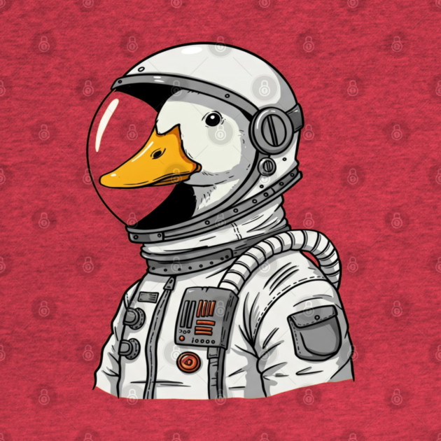 Astronaut Duck Space Explorer Funny - a cartoon duck astronat by OUTFITPAW
