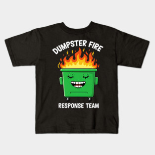 Funny Dumpster Fire Response Humor - Dumpster Fire Tee - Officially Dealing With This Kids T-Shirt