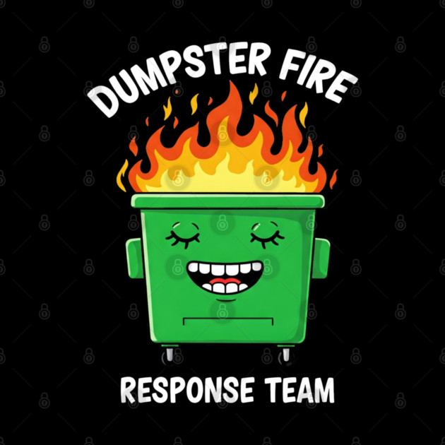 Funny Dumpster Fire Response Humor - Dumpster Fire Tee - Officially Dealing With This by OUTFITPAW