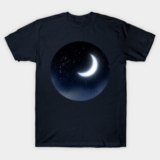 Crescent Moon in the starry sky T-Shirt