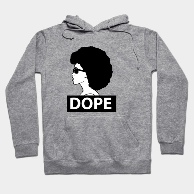 Dope Black Woman Afro Queen Hoodie by logiamerch
