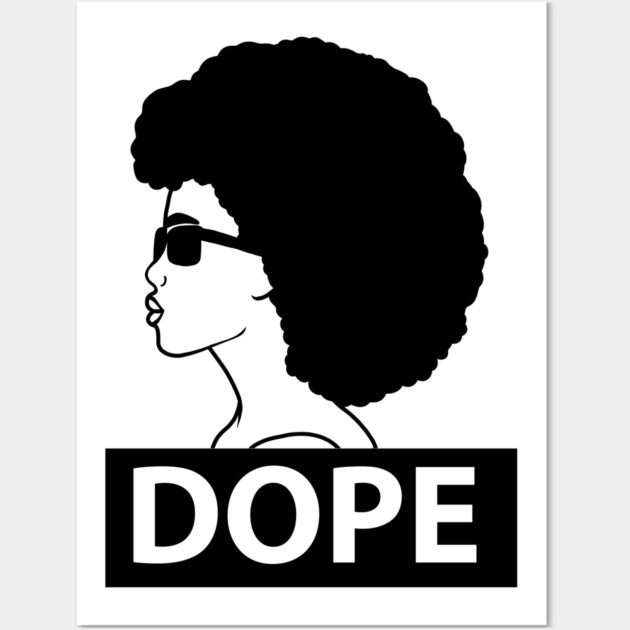 Dope Black Woman Afro Queen Wall Art by logiamerch