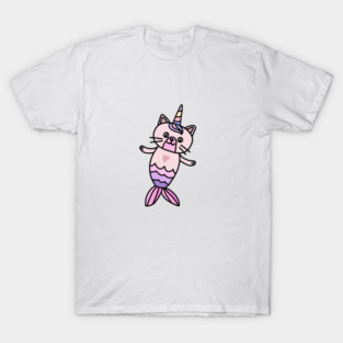 Cute Cat Mermaid Unicorn Fish T-Shirt