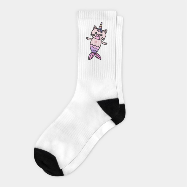 Cute Cat Mermaid Unicorn Fish Socks by logiamerch